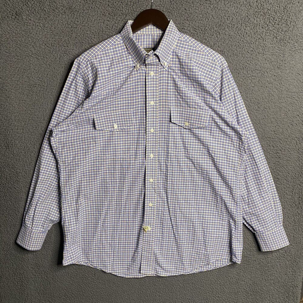 Gitman Bros Shirt Men Large Button Down Yoke Long Sleeve Western USA Check